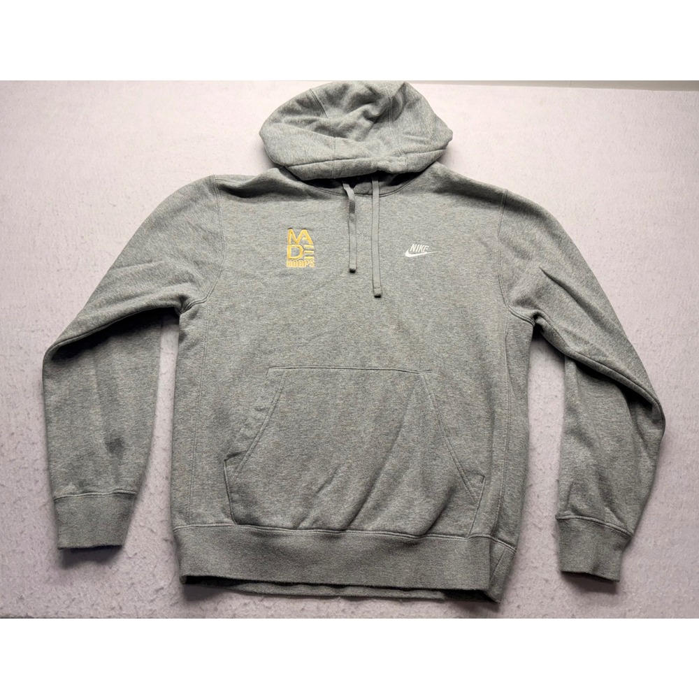 Nike Sportswear Club Fleece Hoodie Mens Small Grey Made Hoops BV2654-063